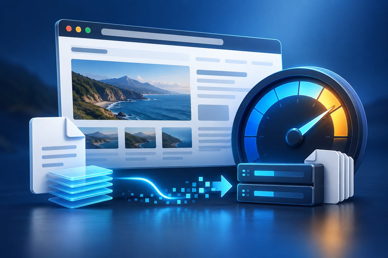 A public webpage response being measured for transfer time and response size