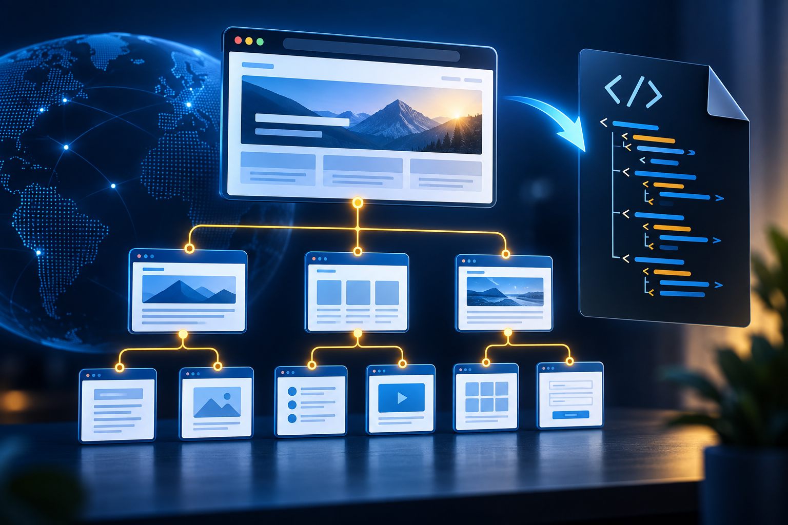 Website pages organised into an XML sitemap structure