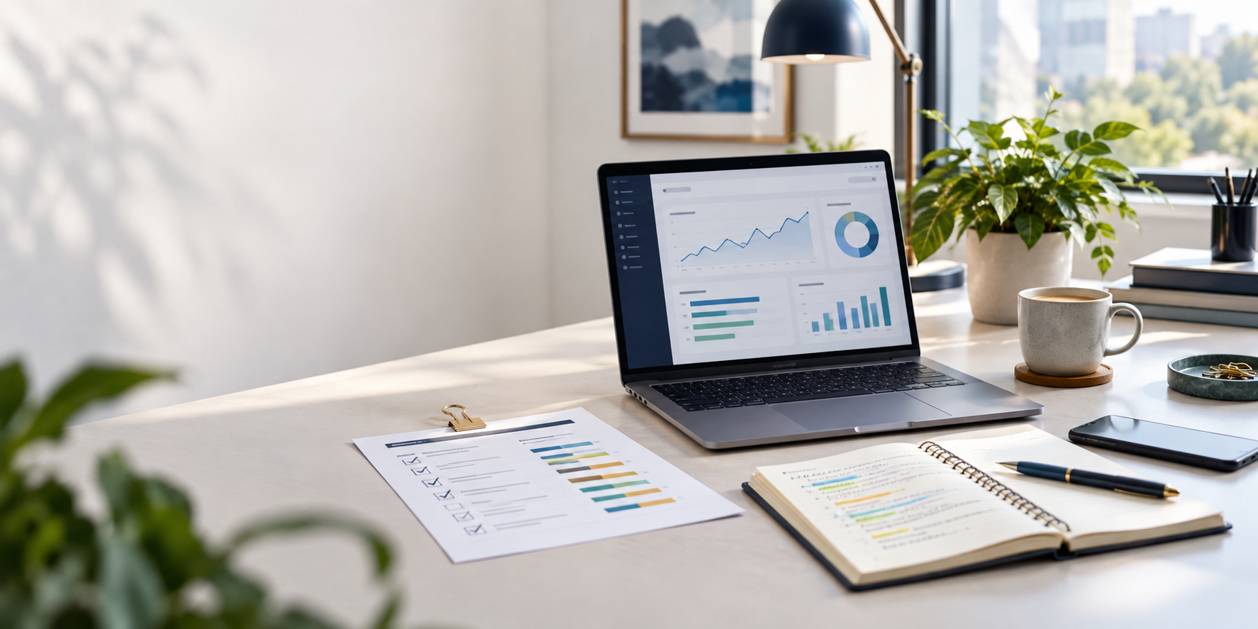 Website audit workspace with search visibility charts